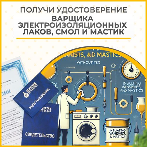 Получи удостоверение варщика электроизоляционных лаков, смол и мастик в Уфе