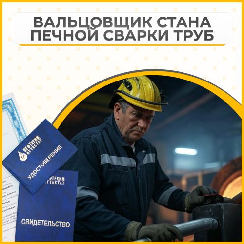 Получи удостоверение вальцовщика стана печной сварки труб в Уфе